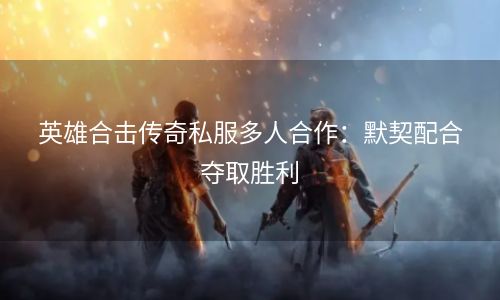 英雄合击传奇私服多人合作：默契配合夺取胜利