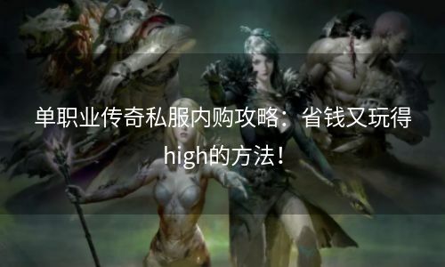 单职业传奇私服内购攻略：省钱又玩得high的方法！