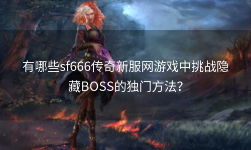 有哪些sf666传奇新服网游戏中挑战隐藏BOSS的独门方法？