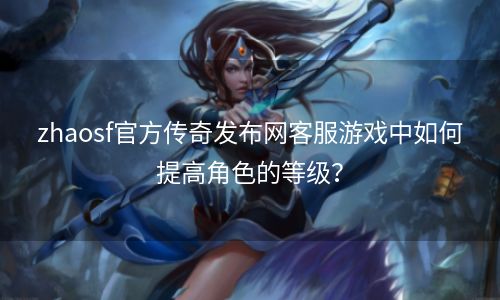 zhaosf官方传奇发布网客服游戏中如何提高角色的等级？