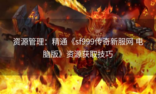 资源管理：精通《sf999传奇新服网 电脑版》资源获取技巧