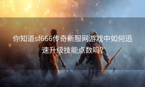 你知道sf666传奇新服网游戏中如何迅速升级技能点数吗？