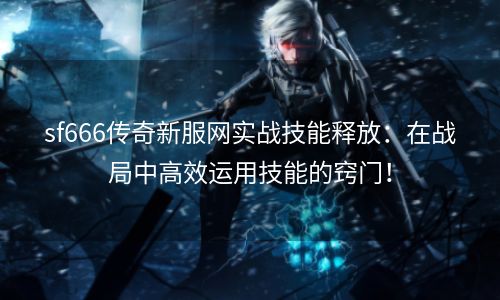 sf666传奇新服网实战技能释放：在战局中高效运用技能的窍门！