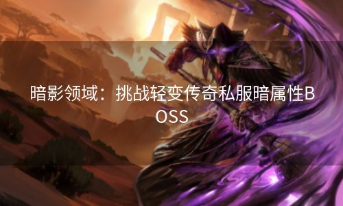 暗影领域：挑战轻变传奇私服暗属性BOSS