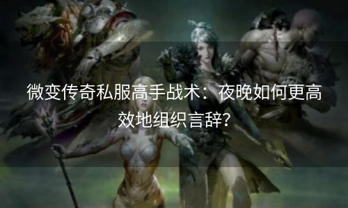 微变传奇私服高手战术：夜晚如何更高效地组织言辞？