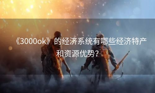 《3000ok》的经济系统有哪些经济特产和资源优势？