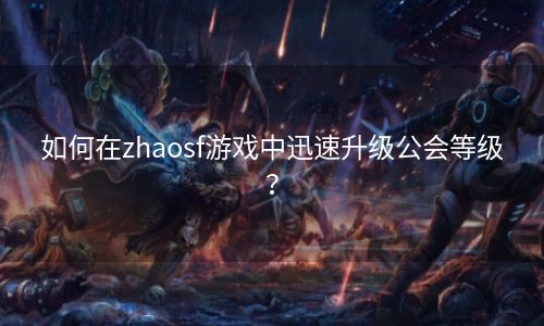 如何在zhaosf游戏中迅速升级公会等级？