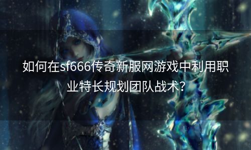 如何在sf666传奇新服网游戏中利用职业特长规划团队战术？