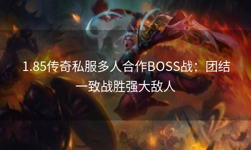 1.85传奇私服多人合作BOSS战：团结一致战胜强大敌人