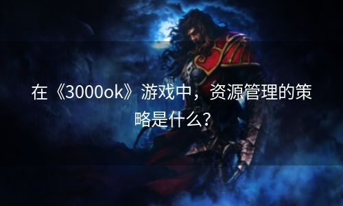 在《3000ok》游戏中，资源管理的策略是什么？