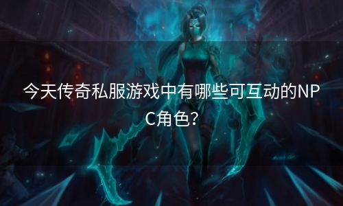 今天传奇私服游戏中有哪些可互动的NPC角色？