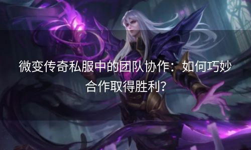 微变传奇私服中的团队协作：如何巧妙合作取得胜利？