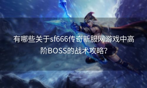 有哪些关于sf666传奇新服网游戏中高阶BOSS的战术攻略？