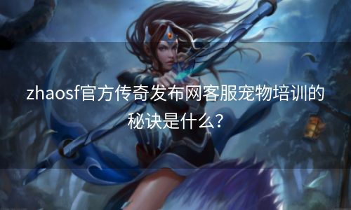 zhaosf官方传奇发布网客服宠物培训的秘诀是什么？