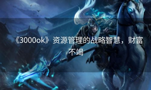 《3000ok》资源管理的战略智慧，财富不竭