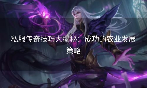 私服传奇技巧大揭秘：成功的农业发展策略