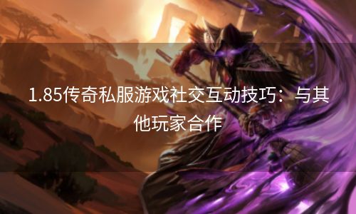 1.85传奇私服游戏社交互动技巧：与其他玩家合作