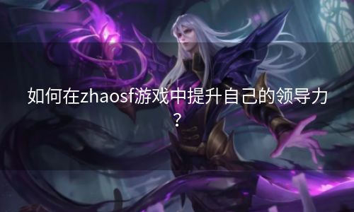 如何在zhaosf游戏中提升自己的领导力？