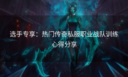 选手专享：热门传奇私服职业战队训练心得分享