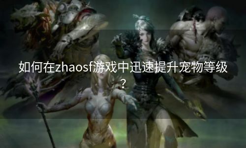 如何在zhaosf游戏中迅速提升宠物等级？