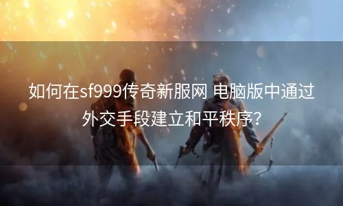 如何在sf999传奇新服网 电脑版中通过外交手段建立和平秩序？