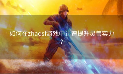 如何在zhaosf游戏中迅速提升灵兽实力？